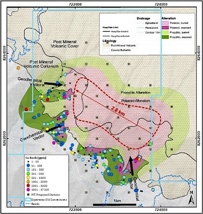 Figure 2 Esperanza Geochemistry and Alteration Map